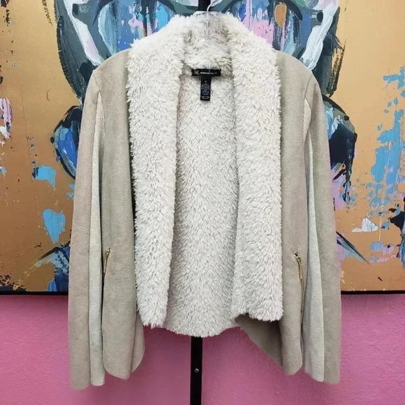 INC Faux Suede and Sherpa Jacket - Picture 1 of 6